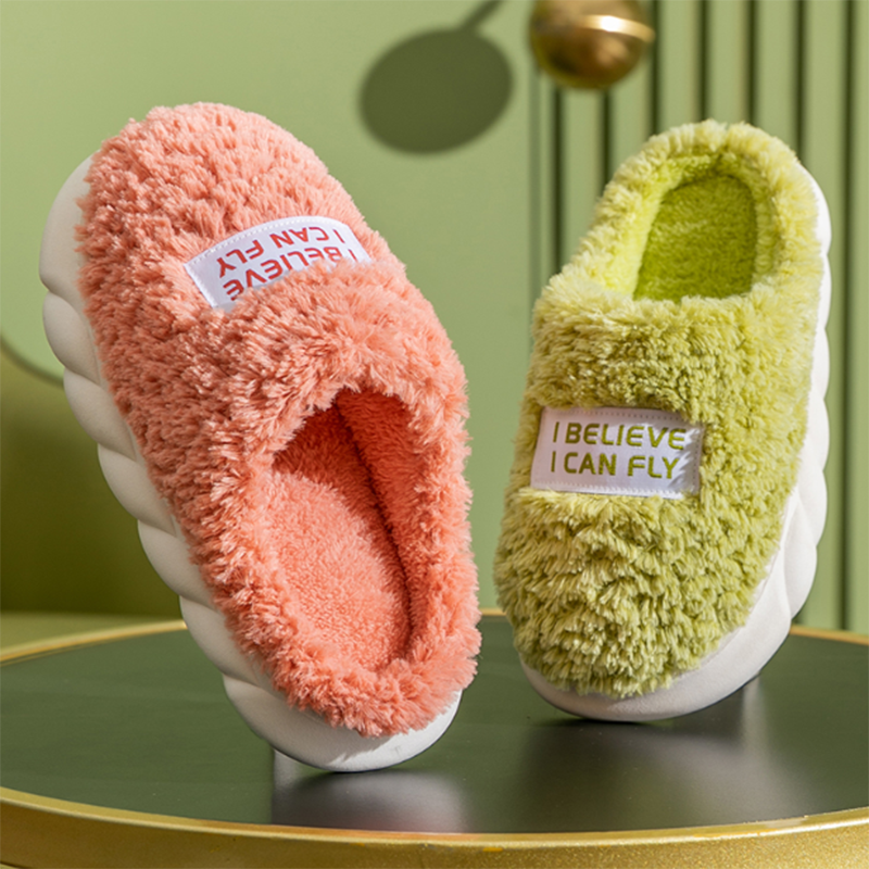 Warm Plush Slippers Home Shoes For Women Couple Winter Slippers - Carvan Mart