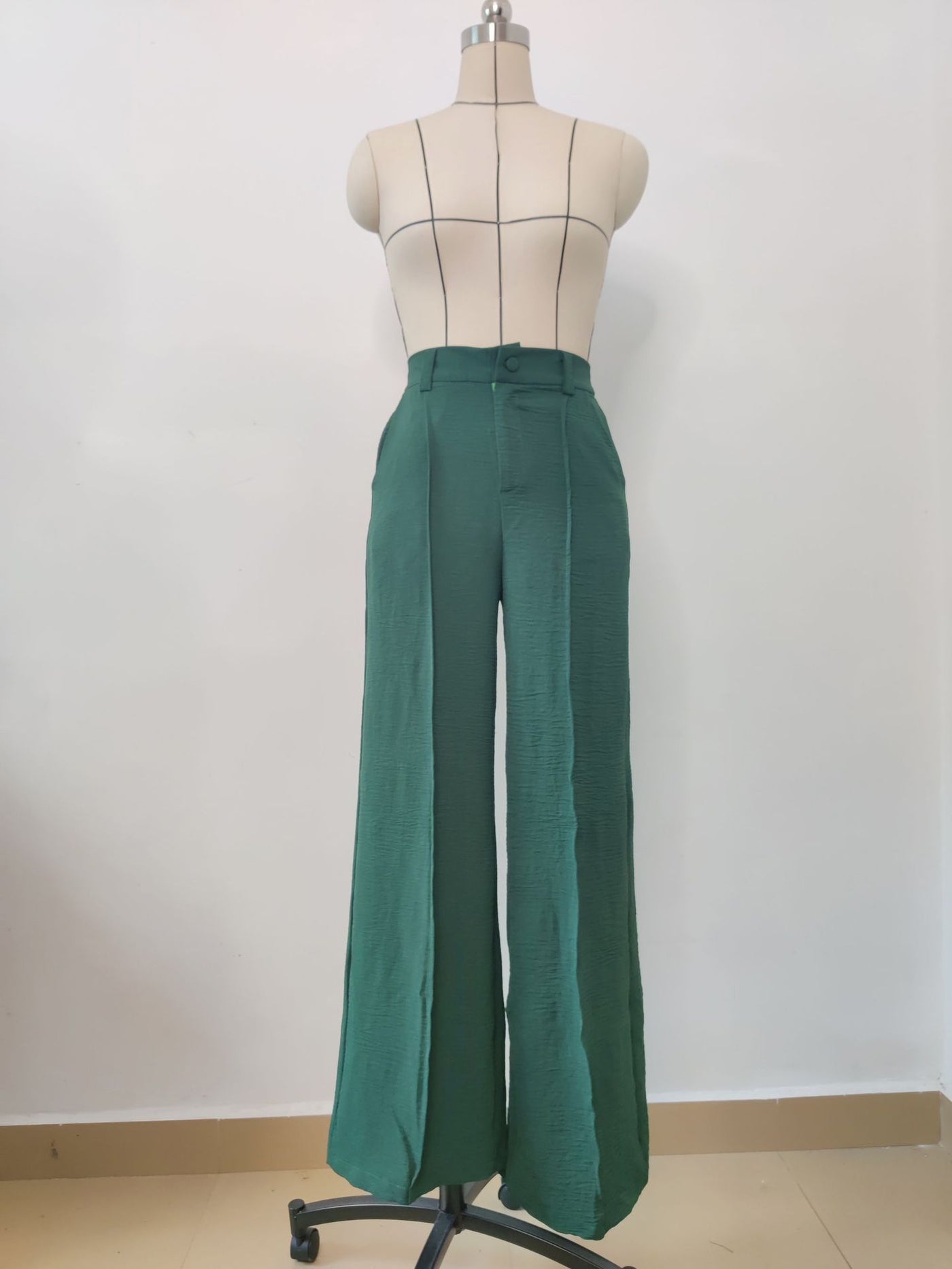 Elegant Wide-Leg Office Slacks - Pleated Tailored Fit - Carvan Mart