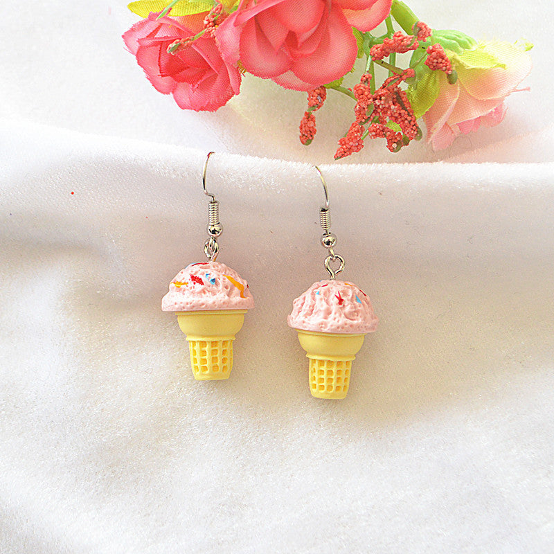 Popcorn Earrings Sweet And Cute Three-dimensional Ice Cream Cone Earrings - - Earrings - Carvan Mart