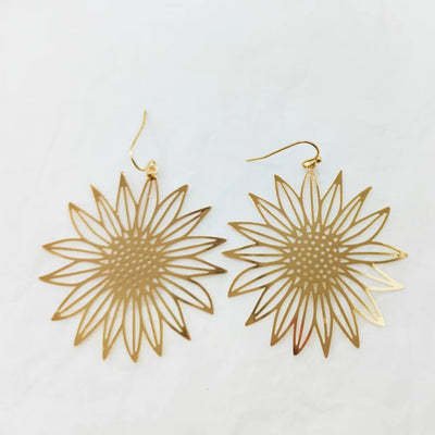 European And American SUNFLOWER Earrings Jewelry - Gold - Earrings - Carvan Mart