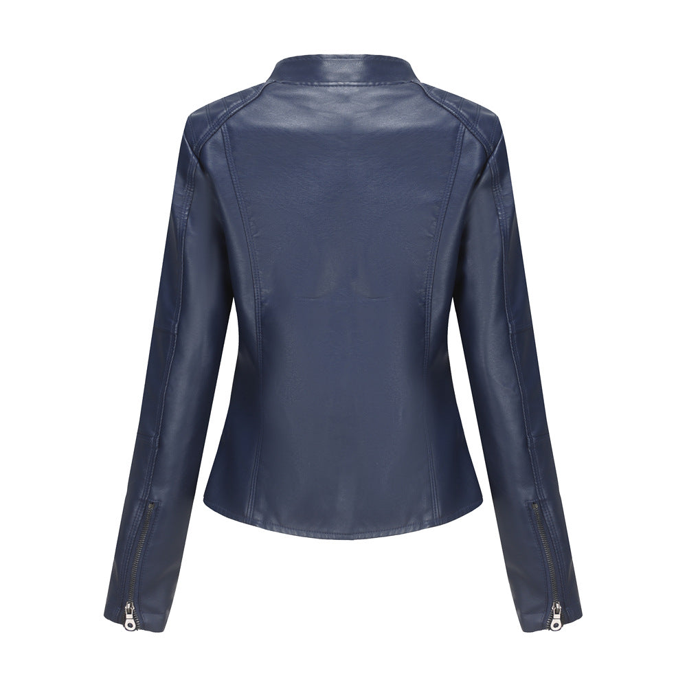 Women's Faux Leather Biker Jacket - Stylish Moto Jacket for Urban Fashion - Carvan Mart