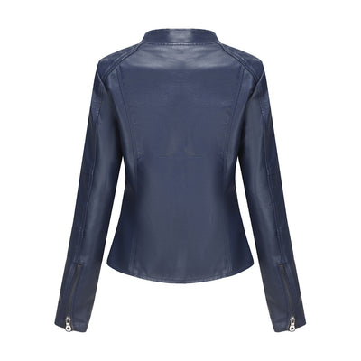 Women's Faux Leather Biker Jacket - Stylish Moto Jacket for Urban Fashion - Carvan Mart
