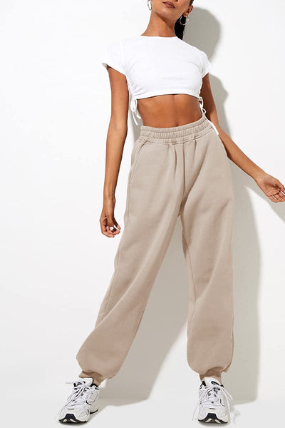 Women's Jogger Sweatpants - High-Waisted Drawstring Lounge Pants with Pockets - Carvan Mart