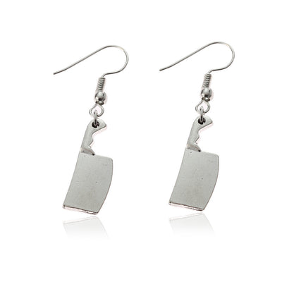 Fashionable Simple Kitchen Knife Shape Earrings - Silver - Earrings - Carvan Mart