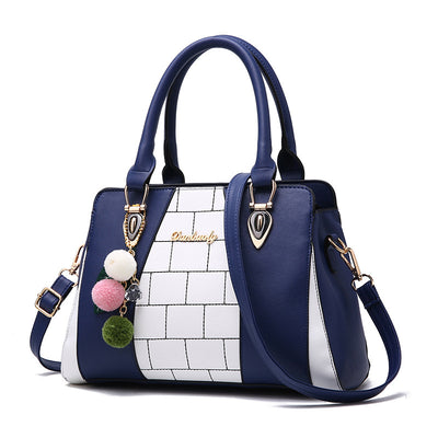 Chic Colorblock Handbag - Elegant and Stylish Shoulder Bag for Everyday Use - Blue - Shoulder Bags - Carvan Mart