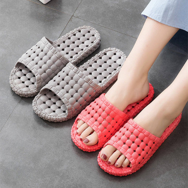 Unisex Hollow Out Bathroom Slippers - Non-Slip, Breathable Home Flip-Flops - - Women's Slippers - Carvan Mart