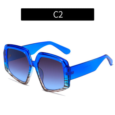 Personality Colorful Trend Sunglasses Women European And America - Clear blue - Women's Sunglasses - Carvan Mart