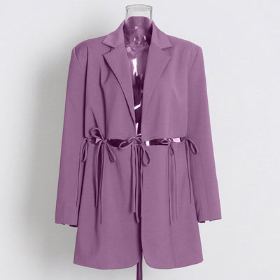 Solid Color Suit Coat Women's Clothing - Purple - Women's Coats & Jackets - Carvan Mart