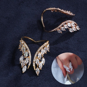 Creative Angel Wings Opening Ring Exquisite Women's Rhinestone Rings - Carvan Mart