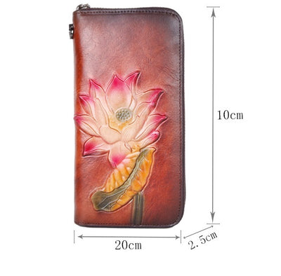 Retro Rub Colored Multiple Card Slots Long Ladies Wallet - - Women's Wallet - Carvan Mart