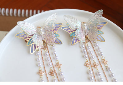 Fantasy Butterfly Hairpin Hanfu Tassel Headwear - Carvan Mart