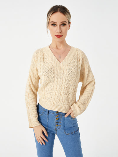 Women's Stretch Casual V-Neck Sweater - Carvan Mart