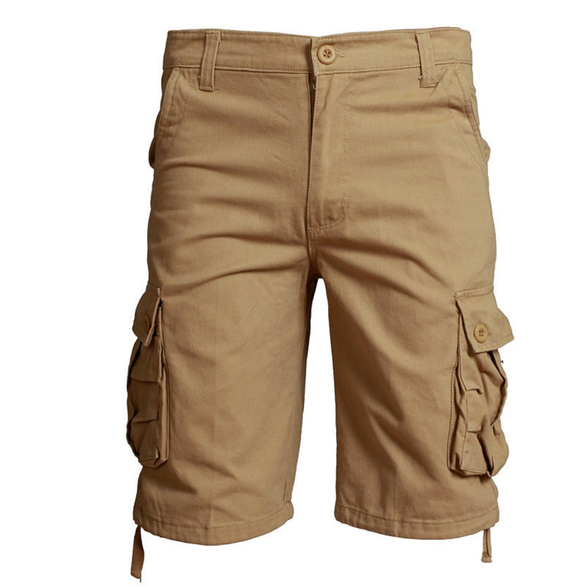 Mens Multi-Pocket Cargo Shorts Summer Thin Loose Five-point Pants - Khaki - Men's Shorts - Carvan Mart