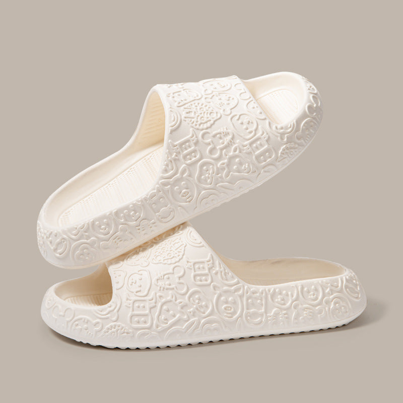 Home Slippers Thick-sole Non-slip Bathroom Slippers For Couple House Shoes - Carvan Mart