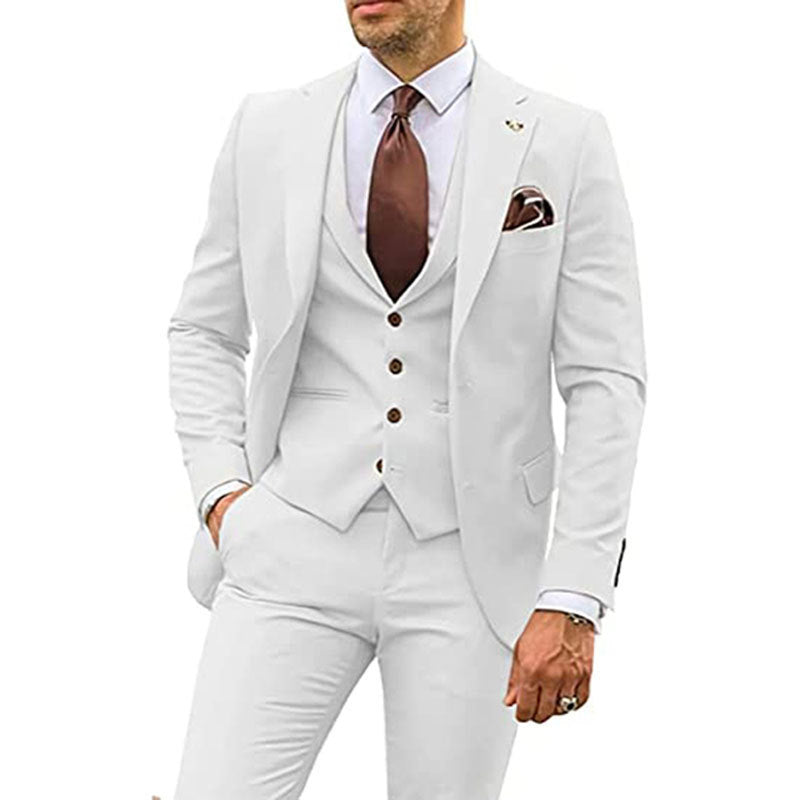 Men's Wedding Guest Outfit | Casual Slim Three-Piece Suit in Multiple Colors - Carvan Mart