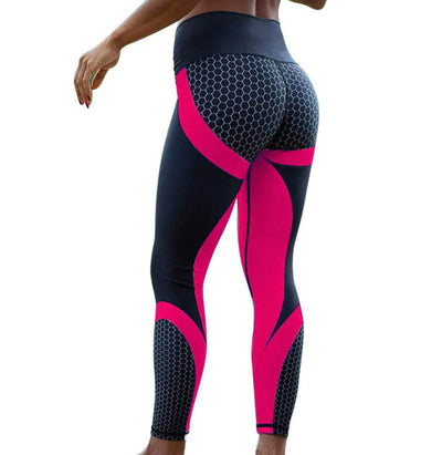 Women's Slim Fit Yoga Fitness Leggings - High-Waisted Gym Running Sports Pants - Red - Leggings - Carvan Mart