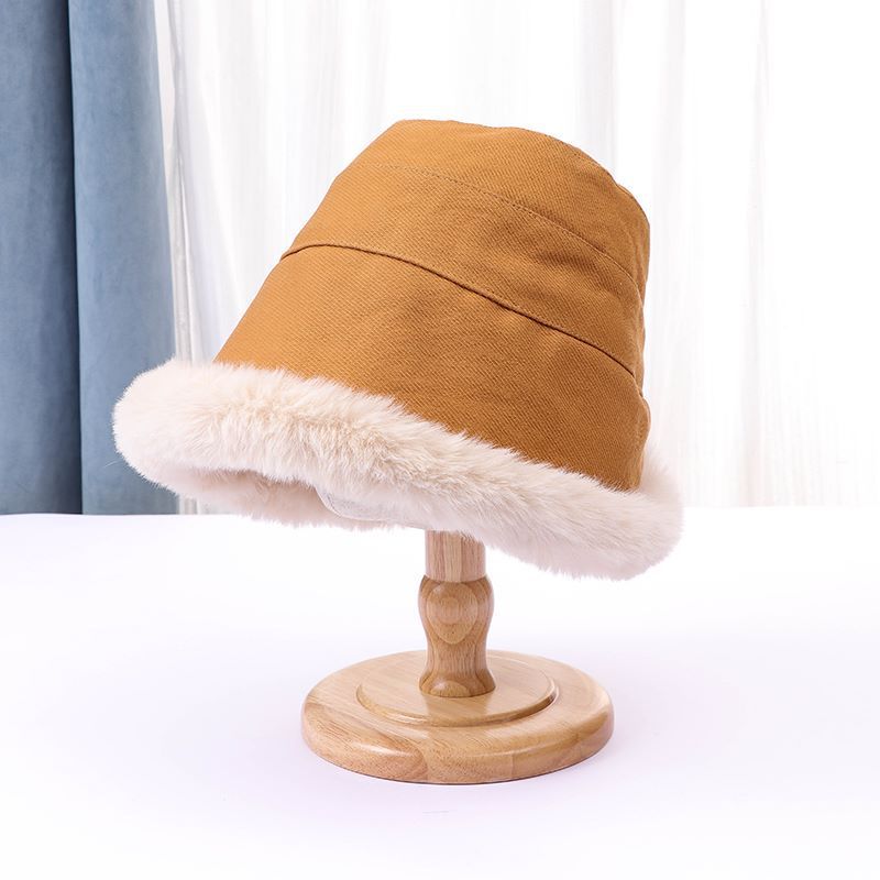 Thick Plush Cold Protection Ear Protection And Warm Basin Hat - Khaki M - Women's Hats & Caps - Carvan Mart