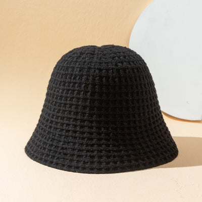 Women's Pineapple Pattern Wool Blend Simple Knitted Bucket Hat - Carvan Mart