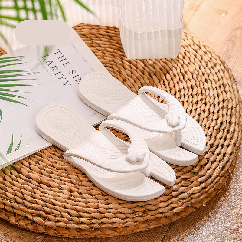 Folding Slipper Travel Flip Flops - Soft Sole Portable Beach Shoes for Men and Women - White - Women's Slippers - Carvan Mart