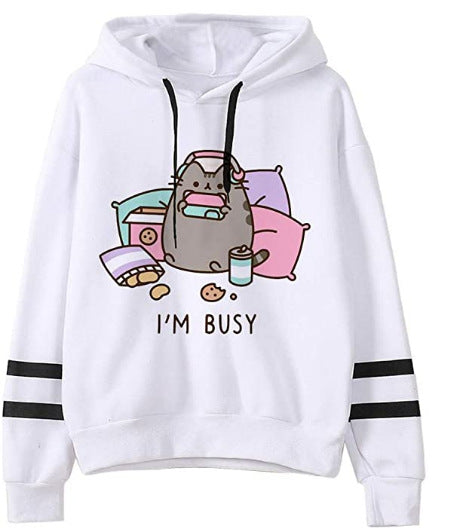 Fleece Hoodie Loose Casual Hoodie - C White - Women Hoodies & Sweatshirts - Carvan Mart