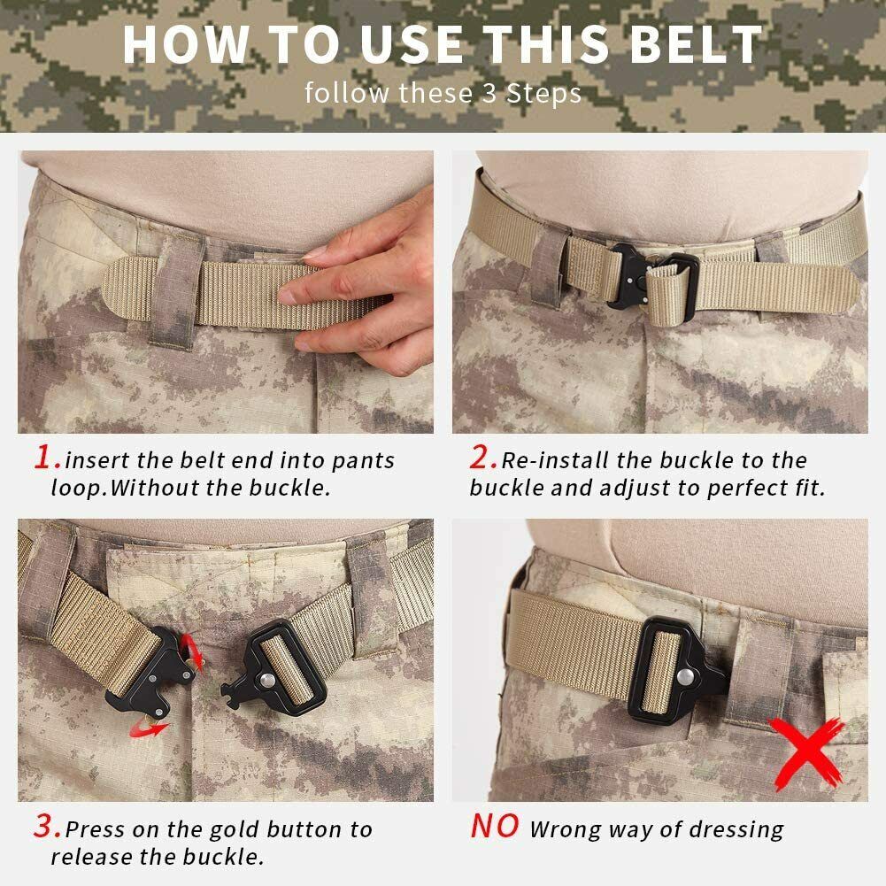 PREMIUM Men Casual Military Belt Tactical Waistband Rescue Rigger Nylon Belt USA - Carvan Mart