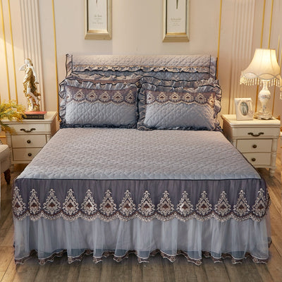 Quilted Lace Bed Skirt Bed Liner - Carvan Mart