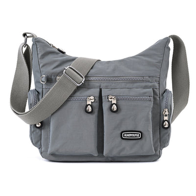 Waterproof Women's Shoulder Bag with Multiple Pockets - Stylish Crossbody Bag - Silver grey - Shoulder Bags - Carvan Mart