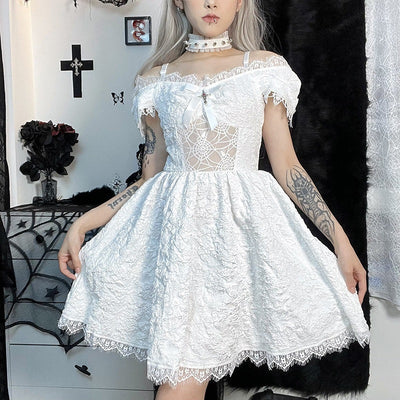 Dark Gothic Milkmaid Dress - Carvan Mart