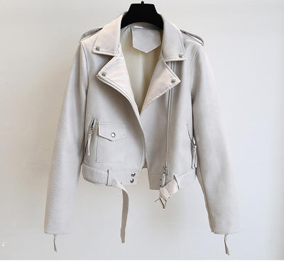 Women's Short Leather Jacket - Carvan Mart