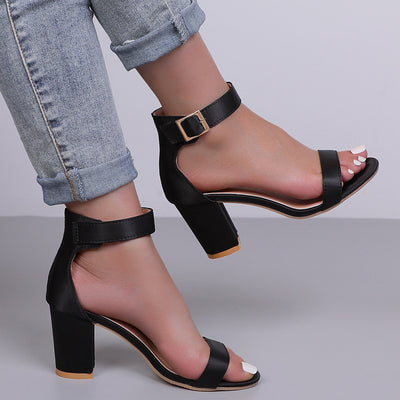 Feminine Thick Heels With High Heels - Black B - High Heels - Carvan Mart