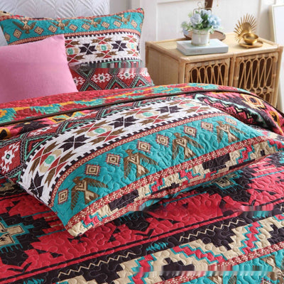 Brushed Fabric Quilted Bed Cover High Quality Polyester Cotton Three-piece Set - Carvan Mart