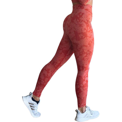 High-Waisted Push Up Booty Leggings for Women - Workout, Gym, Fitness, and Yoga Pants - Big red camo - Leggings - Carvan Mart