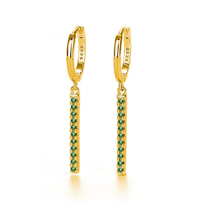 Sterling Silver Needle Tassel Fashion Earrings - Green Gold - Earrings - Carvan Mart