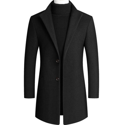 Men's Wool Coat Medium Length Leisure Suit Coat