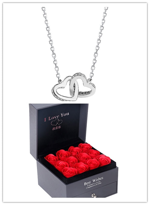 Rose Necklace Gift Box Perfect Gift - Box with necklace - Gift - Carvan Mart