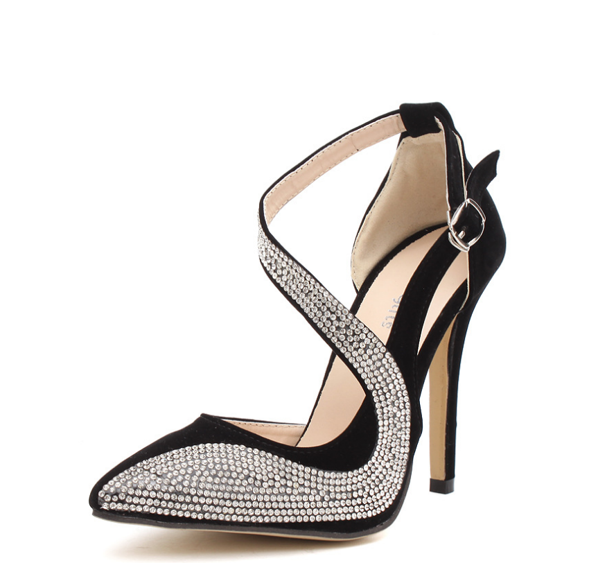 Super high heel fashion rhinestone high heels single shoes - Carvan Mart Ltd