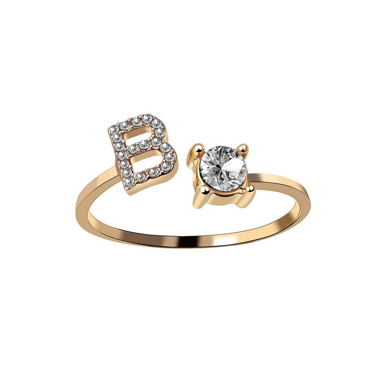 Letter Ring Fashion Jewelry Elegant Rings - Carvan Mart