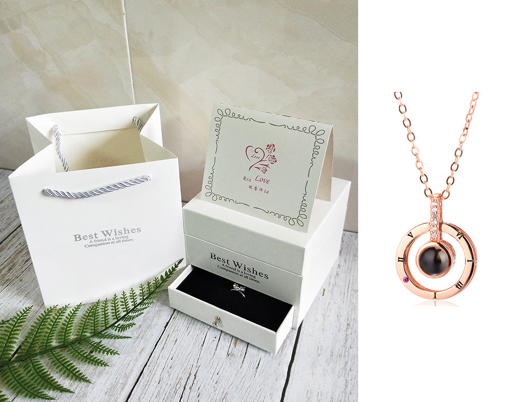 Rose Necklace Gift Box Perfect Gift - Style1 White gift - Gift - Carvan Mart