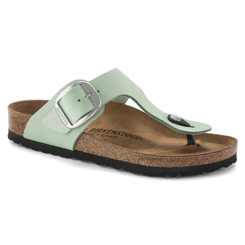 Birkenstock Gizeh Big Buckle Nubuck Leather - Light Green - Women's Sandals - Birkenstock