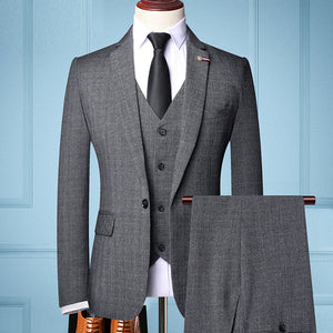 Carvan Three-piece Suit For Men Business Suit - Carvan Mart