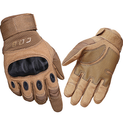 Tactical Gloves Army Military Men Gym Fitness Riding Half Finger Rubber Knuckle Protective Gear Male Tactical Gloves - Sand color A - Men's Gloves - Carvan Mart
