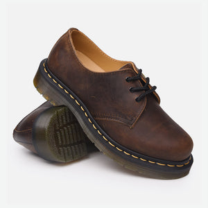 Gaucho Crazy Horse Oxford Dr. Martens Low Top Couple Boots - Brown - Men's Boots - Carvan Mart