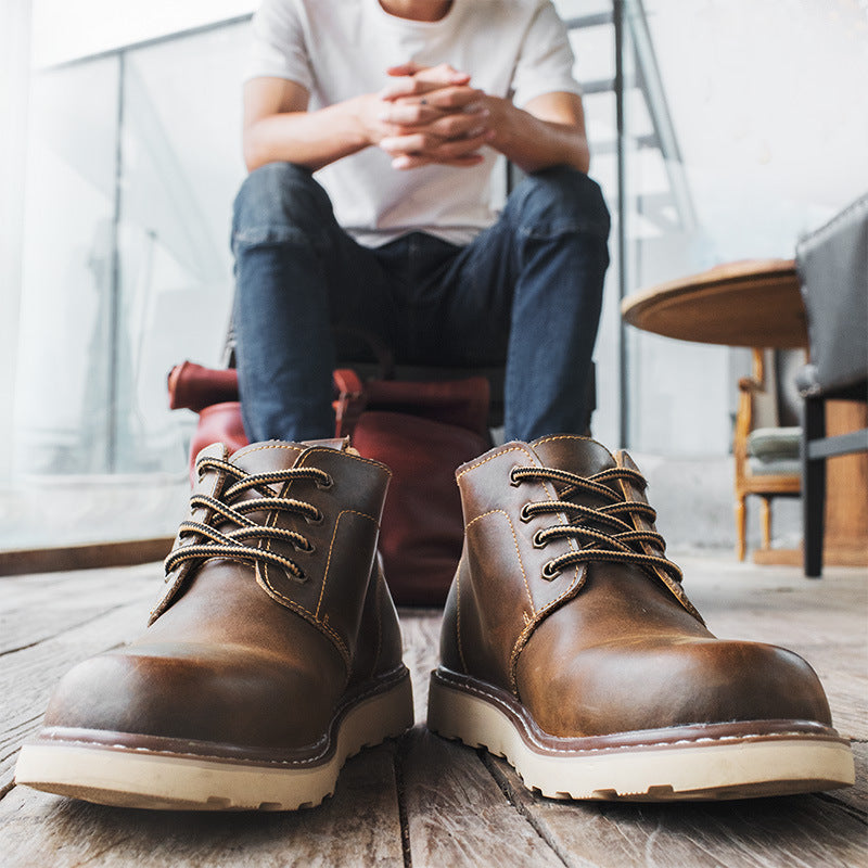 Men's Middle Top Working Wear Retro Desert Boots - - Men's Boots - Carvan Mart