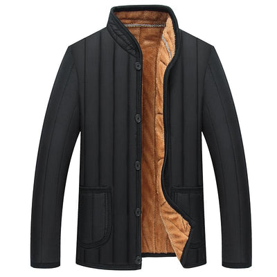 Men's Casual Stripped Winter Jacket - Black - Men's Jackets & Coats - Carvan Mart