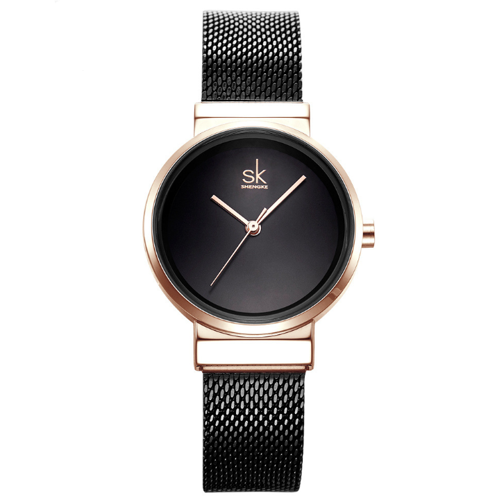 Shengke Blue Wrist Watch Women Watches Luxury Brand Steel Ladies Quartz Women Watches 2021 Relogio Feminino Montre Femme - Black 180203 - Women's Watches - Carvan Mart