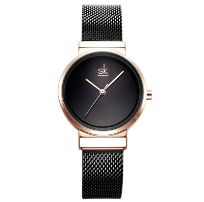 Shengke Blue Wrist Watch Women Watches Luxury Brand Steel Ladies Quartz Women Watches 2021 Relogio Feminino Montre Femme - Black 180203 - Women's Watches - Carvan Mart