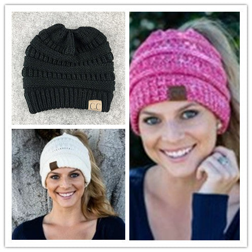 Knitted Woolen Hat - 3pcs set - Women's Hats & Caps - Carvan Mart