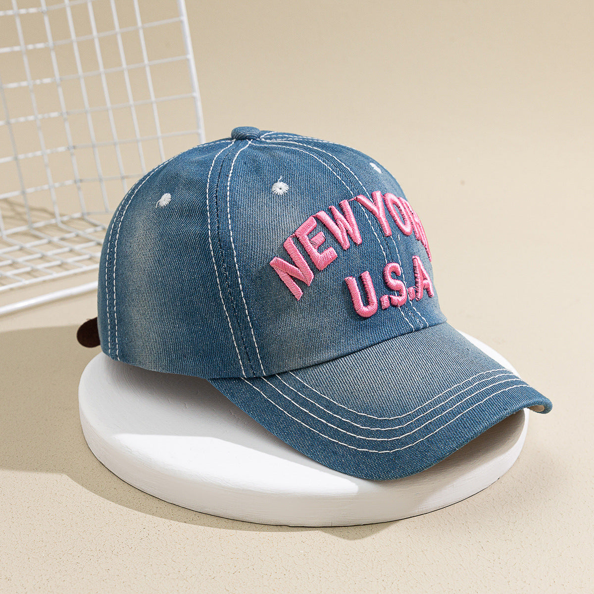 Fashion Wash Leisure Sun Shade Sun Protection Denim Baseball Cap - - Women's Hats & Caps - Carvan Mart