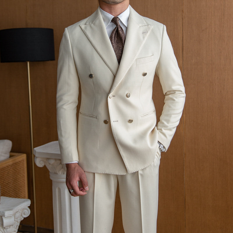 Men's Slim Double Breasted Suit - Carvan Mart