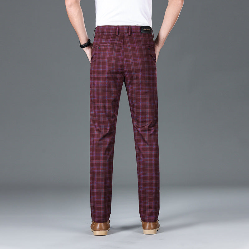 Trendy Plaid Straight Leg Elastic Casual Pants for Men and Women - - Men's Pants - Carvan Mart